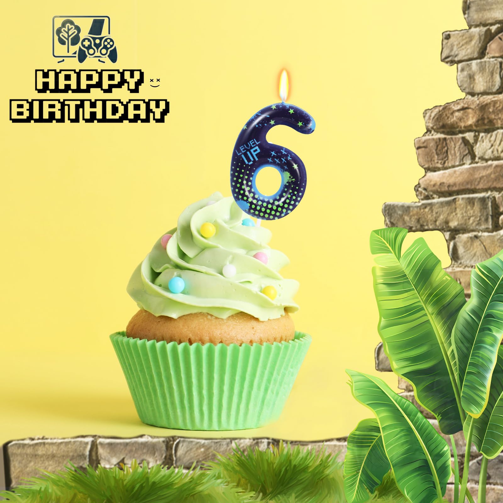 STG Bougie d'anniversaire en forme de chiffre 6, décorations