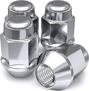 White Knight Wheel Lug Nuts - 12x1.5 Lug Nuts, 1707S-4, 4 Pack, M12x1.50 Bulge Acorn Chrome Lug Nuts, Steel with Stylish Chrome Finish, Easy to Install, Durable Construction
