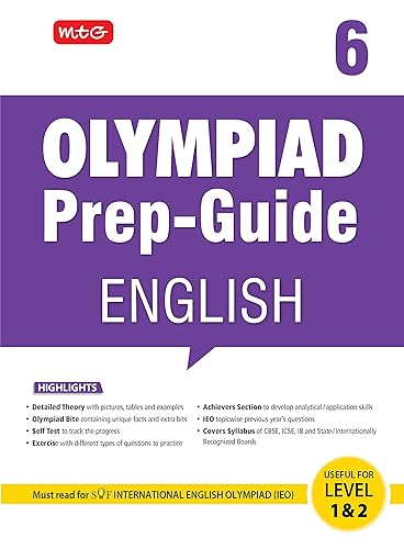 MTG Olympiad Prep-Guide English Class 6 - Detailed Theory, Self Test with IEO Chapterwise Previous Year Question Paper For SOF 2023-24 Exam MTG Editorial Board