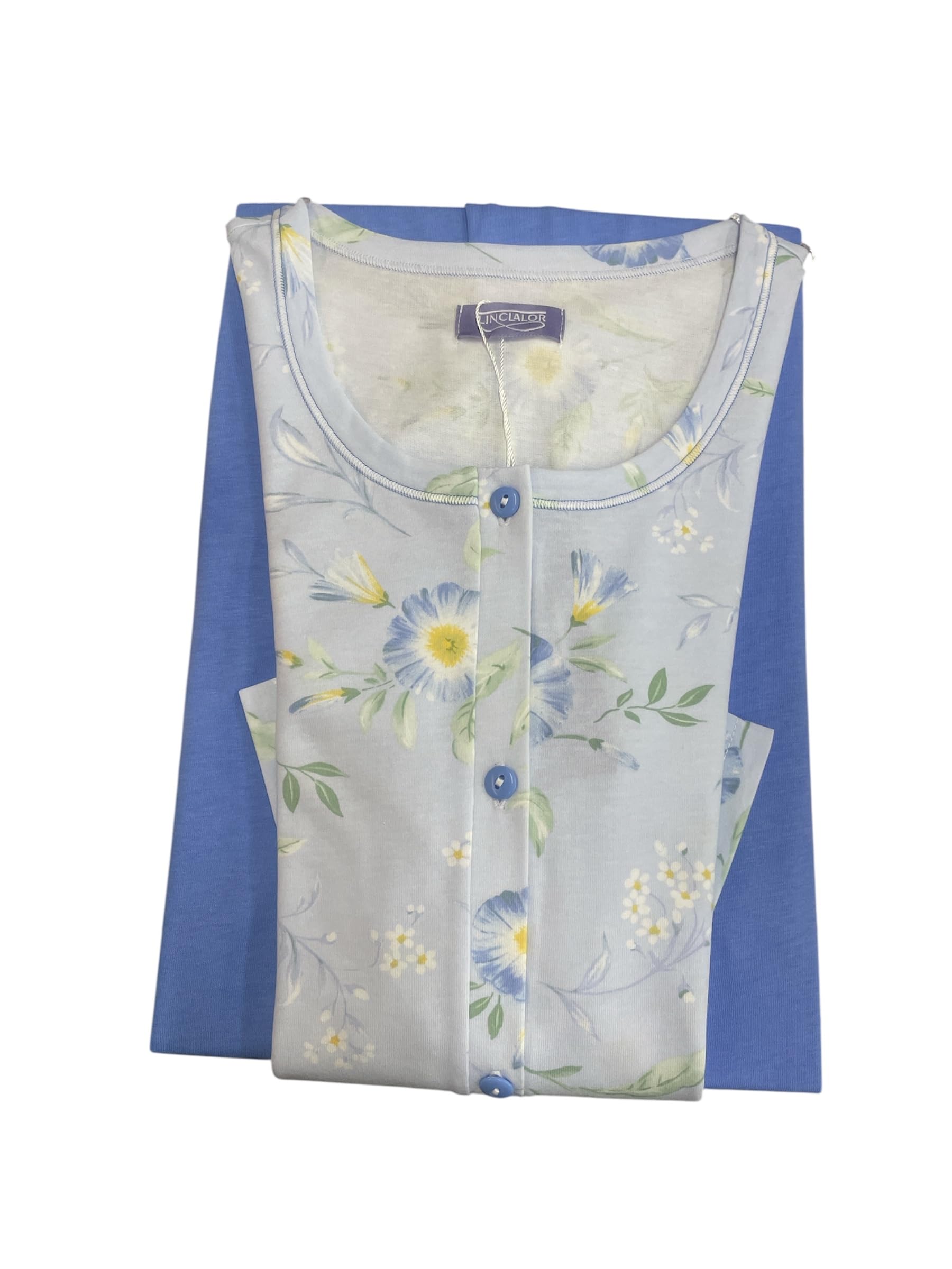 Linclalor Pigiama Donna Pantalone Lungo Manica Lunga Aperto Cotone Primaverile