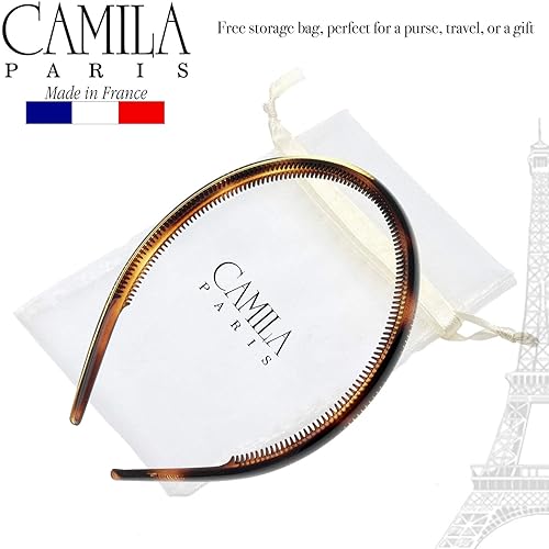 Miniatura 2 de Camila Paris AD42 - Diadema de moda francesa para mujer, muy flexible con dientes para un agarre fuerte, diadema para mujer, antideslizante y