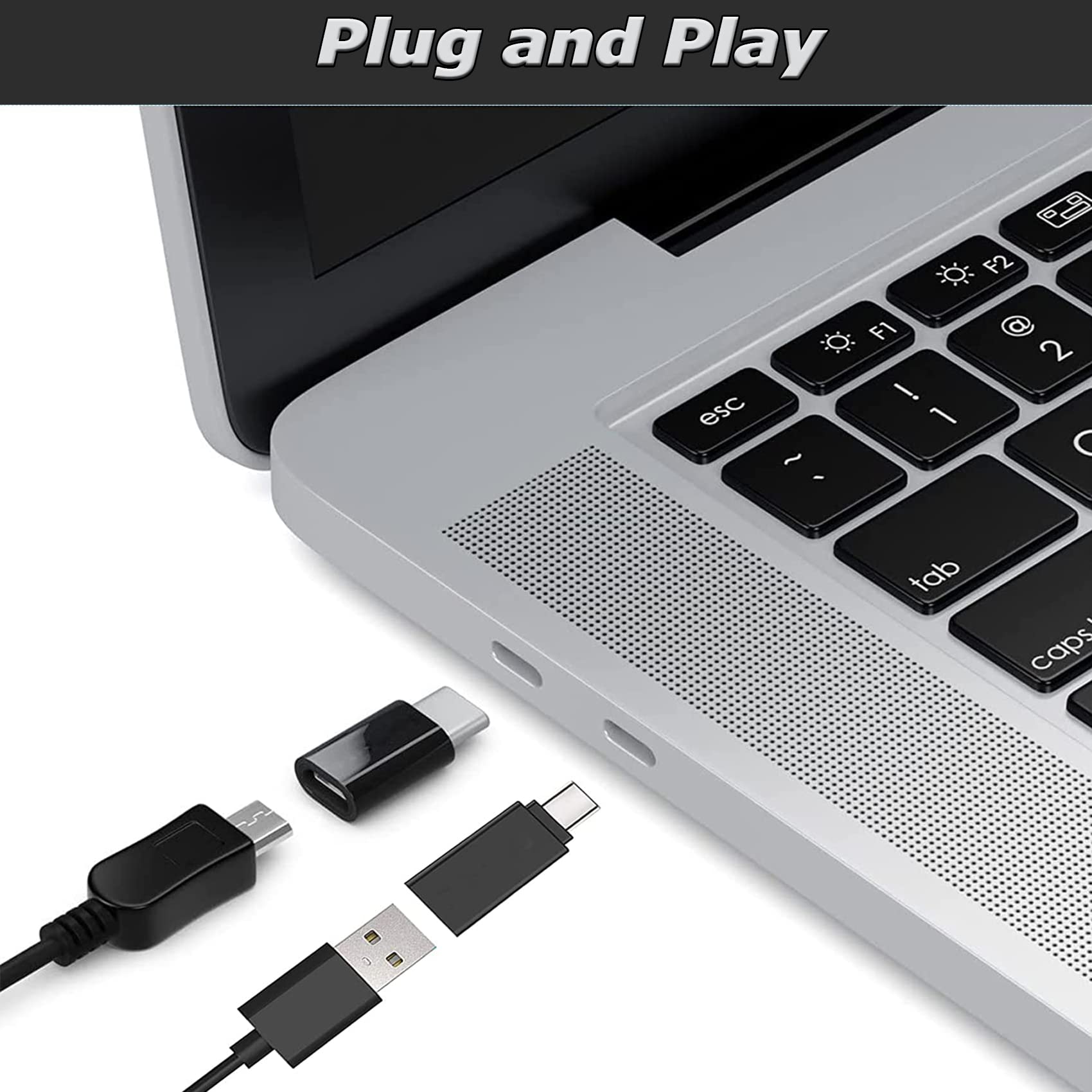 Adattatore USB C a USB 3.0 OTG [4 pezzi], , Adattatore USB C a Micro USB, Trasferimento Dati per MacBook, Phone 13 12, Galaxy S9
