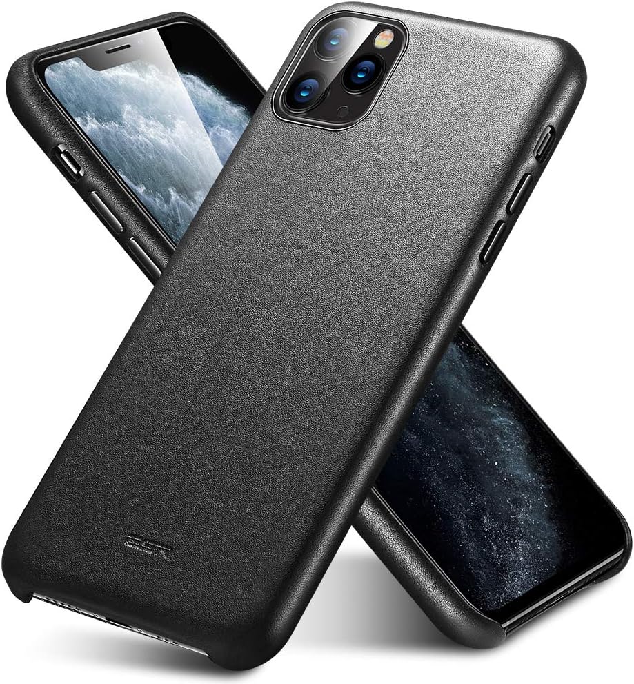 ESR Premium Real Leather Case Compatible with iPhone 11 Pro - Slim Full Leather Phone Case [Supports Wireless Charging] [Scratch-Resistant] Protective Case for iPhone 11 Pro 5.8" 2019 - Black