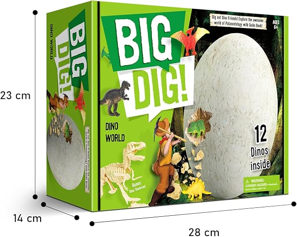 Kit Fouille Œufs Dinosaures pour Enfants, Grande Œuf de Dinosaure à Creuser avec 12 Figurines de Dinosaure, Kit Archéologique avec Outils, Cadeau pour Garçons à Partir de 6 Ans - 5