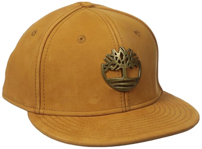 Nubuck Leather Flat Brim Cap 