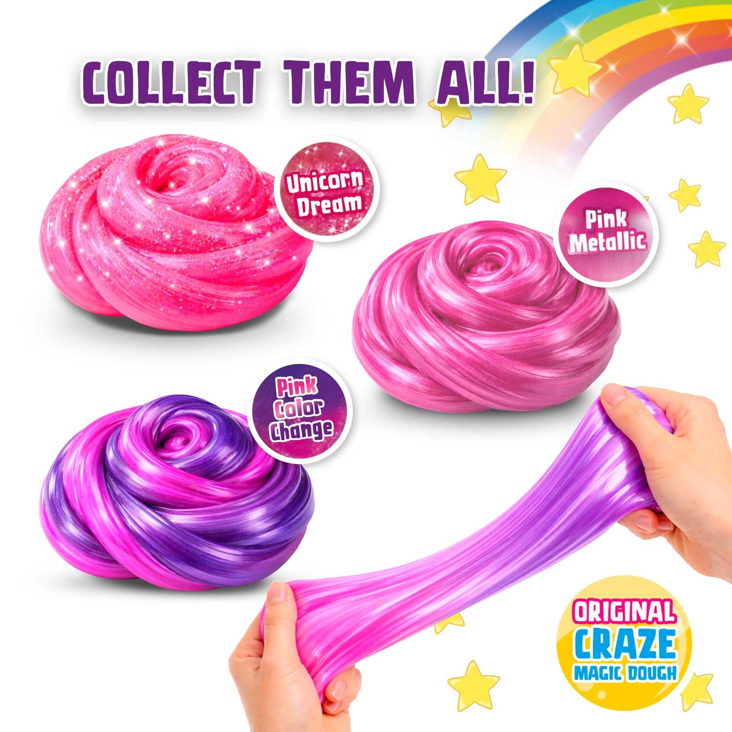 Magic Dough Expert 35306 inteligentna plastelina, różowa, jednorożec, 70 g, puszka