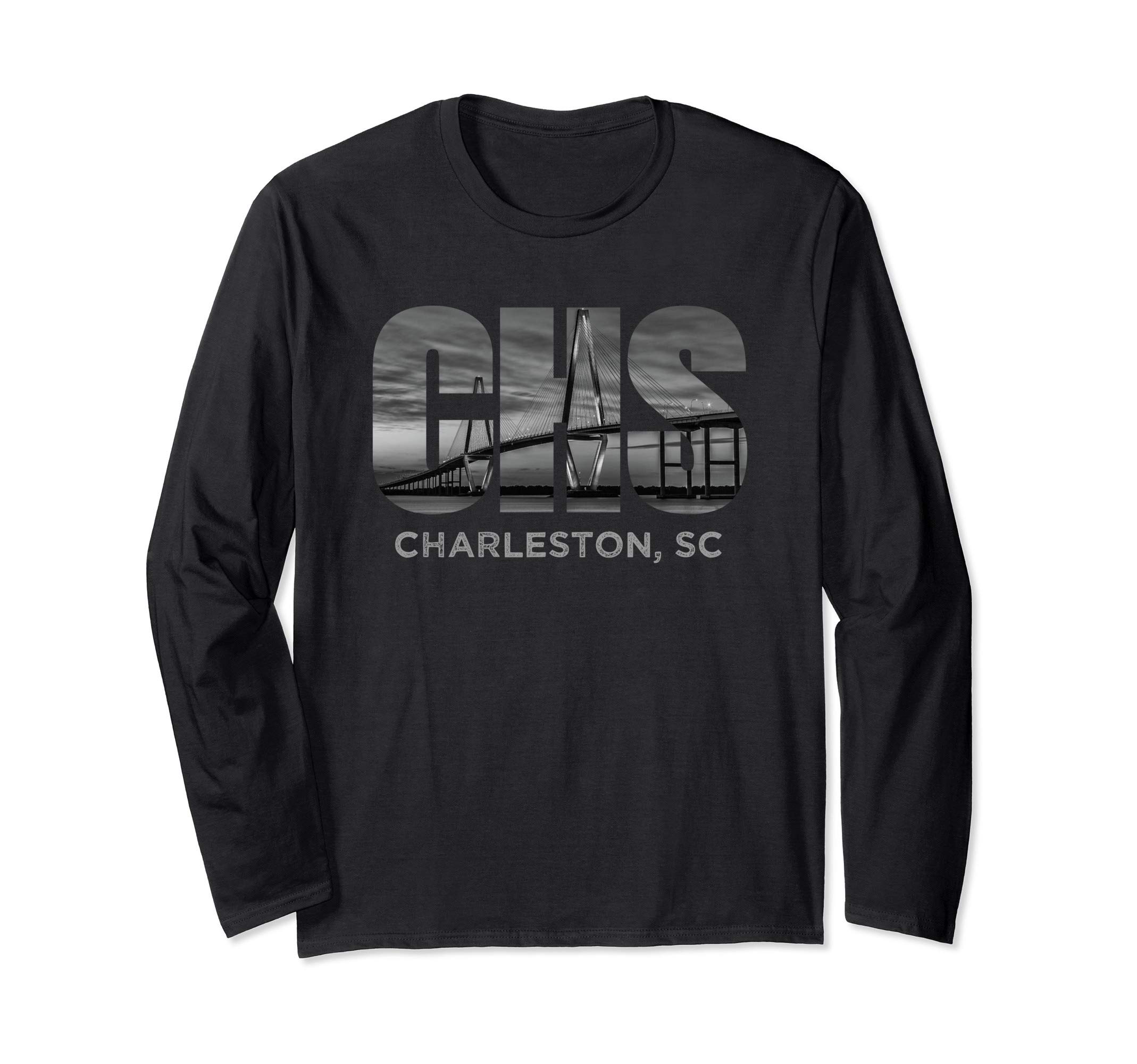 Arthur Ravenel Bridge Charleston SC Vacay CHS Airport Code Long Sleeve T-Shirt