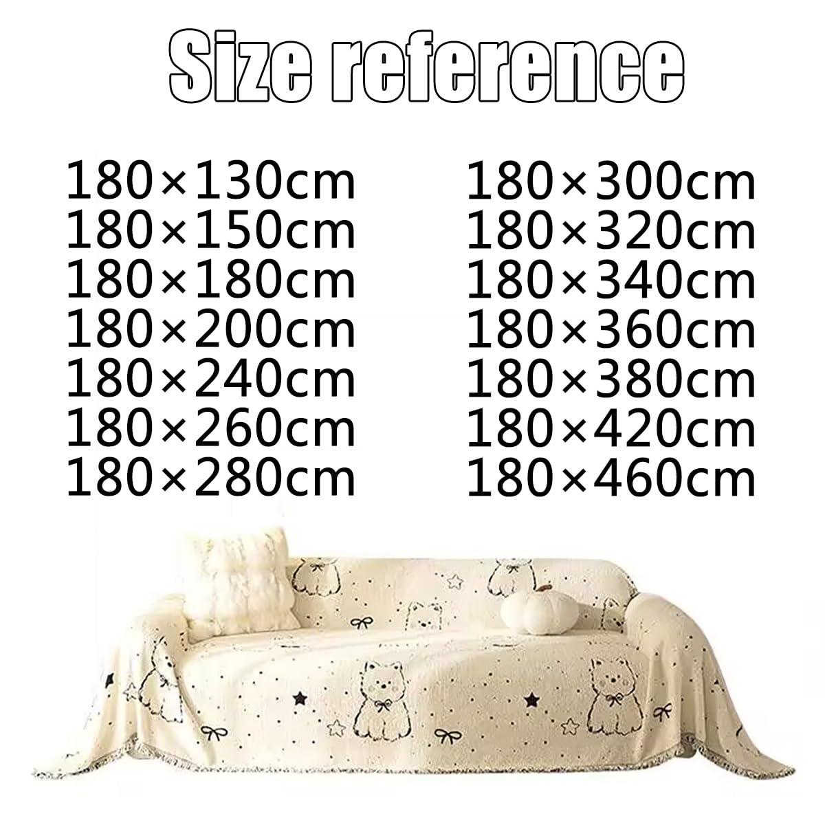 Tapis de Canapé pour Les 4 Saisons,Protection de Canapé pour Chien,Couvre Jeté de Sofa 1 2 3 4 Places,Housse D'Assise AntidéRapante et Douce(C3 White,180x460cm)