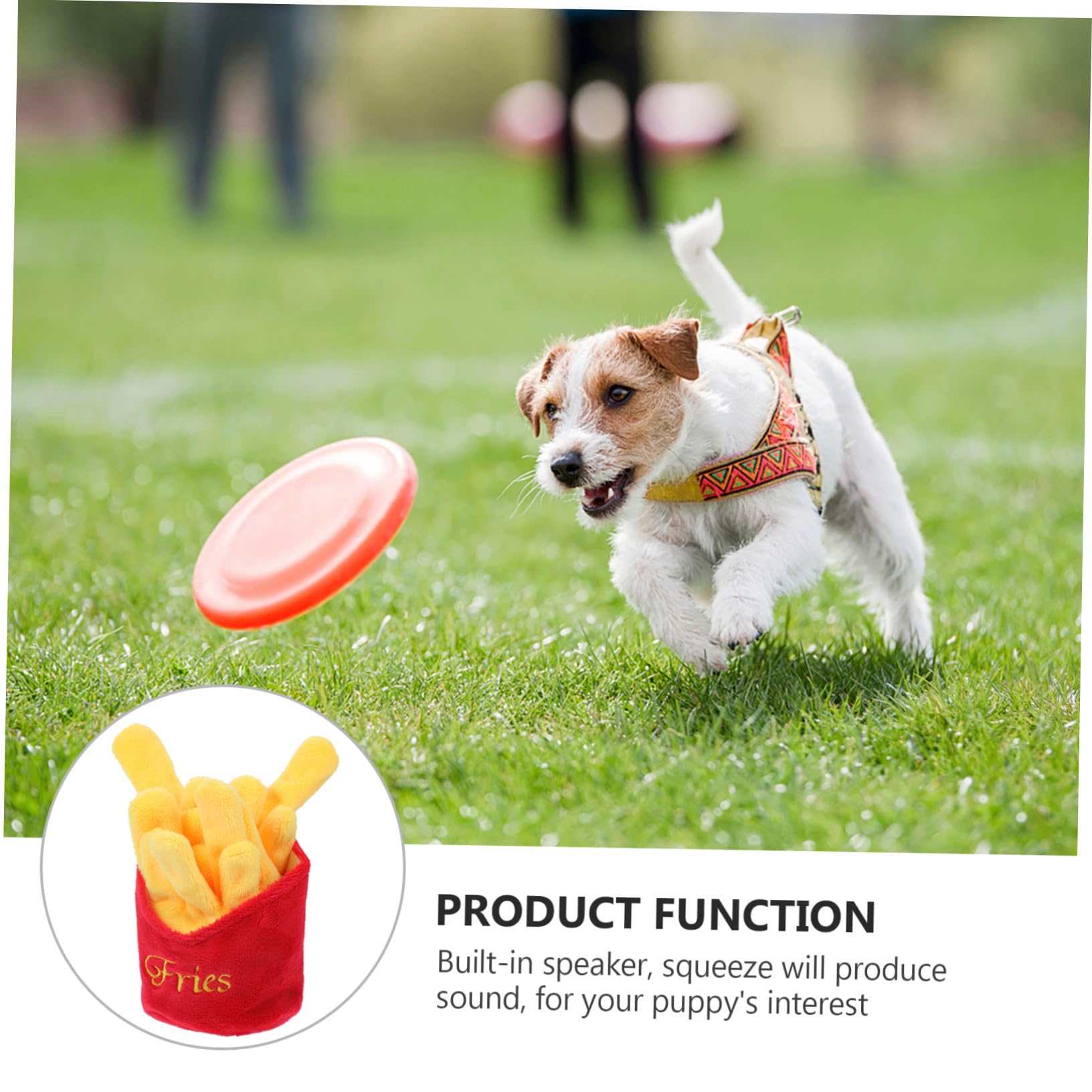 Jouet Couineur en Nourriture Chien pour Rouge Peluche Imitation Fonction pour Mastication Divertissement en Intérieur
