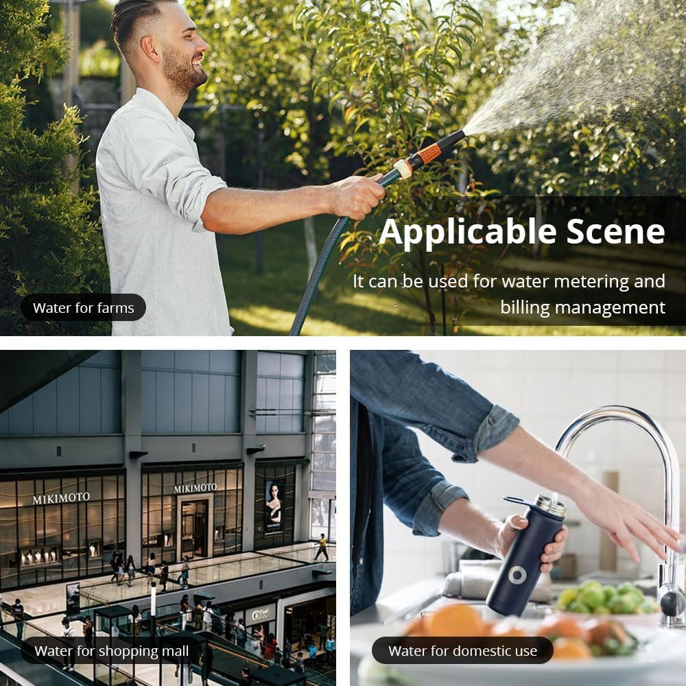 Tuya Zigbee Smart Kaltwasserzähler IP68, Wasserdurchflussmesser mit Zubehör für Garten & Haus (25mm)
