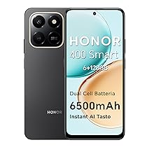 HONOR 400 Smart 4G Smartphone Dual SIM NFC Android 15, 6+128GB, 6500mAh Dual Cell Batteria, 108MP+2MP con Pulsante AI Telefono, 6.77 Pollici 120 Hz Comfort Display, 5 stelle SGS&IP65, Velvet Black