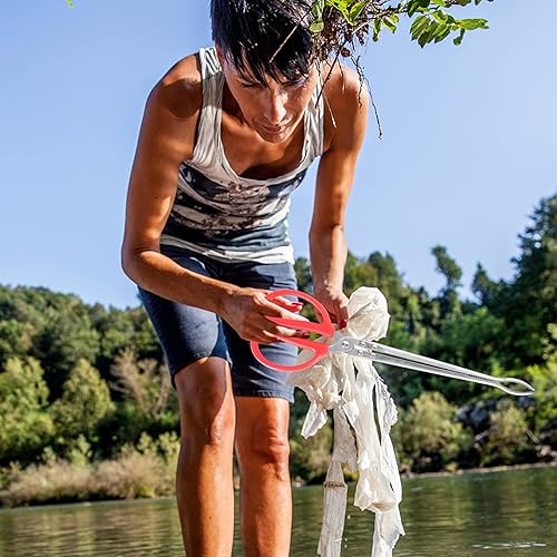 Miniatura 9 de Yardwe 2 pinzas de basura, pinzas de tijera, parrilla de acero inoxidable, herramienta para fogata, clip de cangrejo Nabber, clip de acero