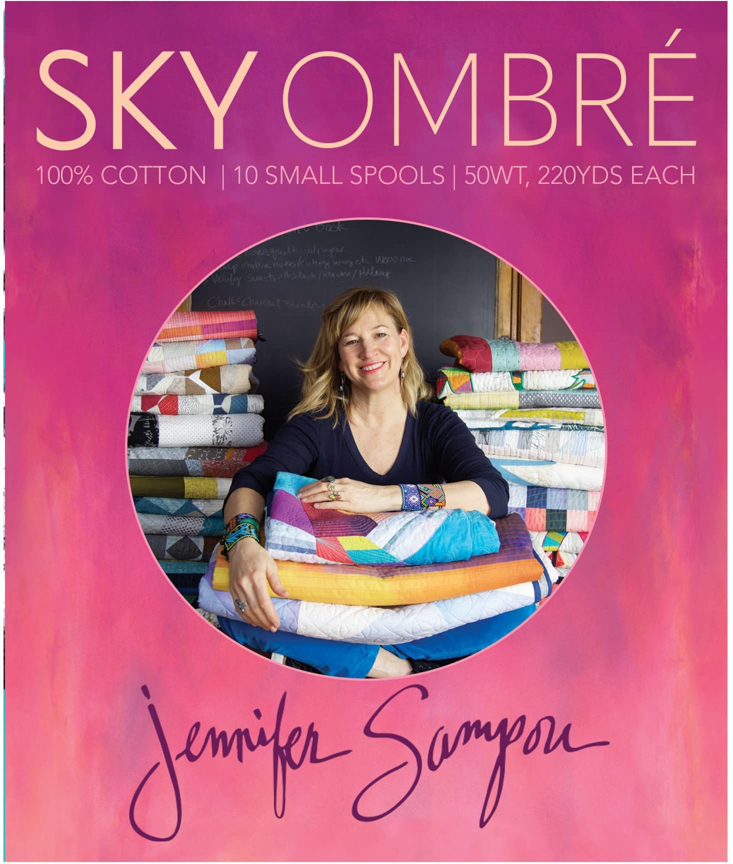 Aurifil Thread Collection, Sky Ombre by Jennifer Sampou