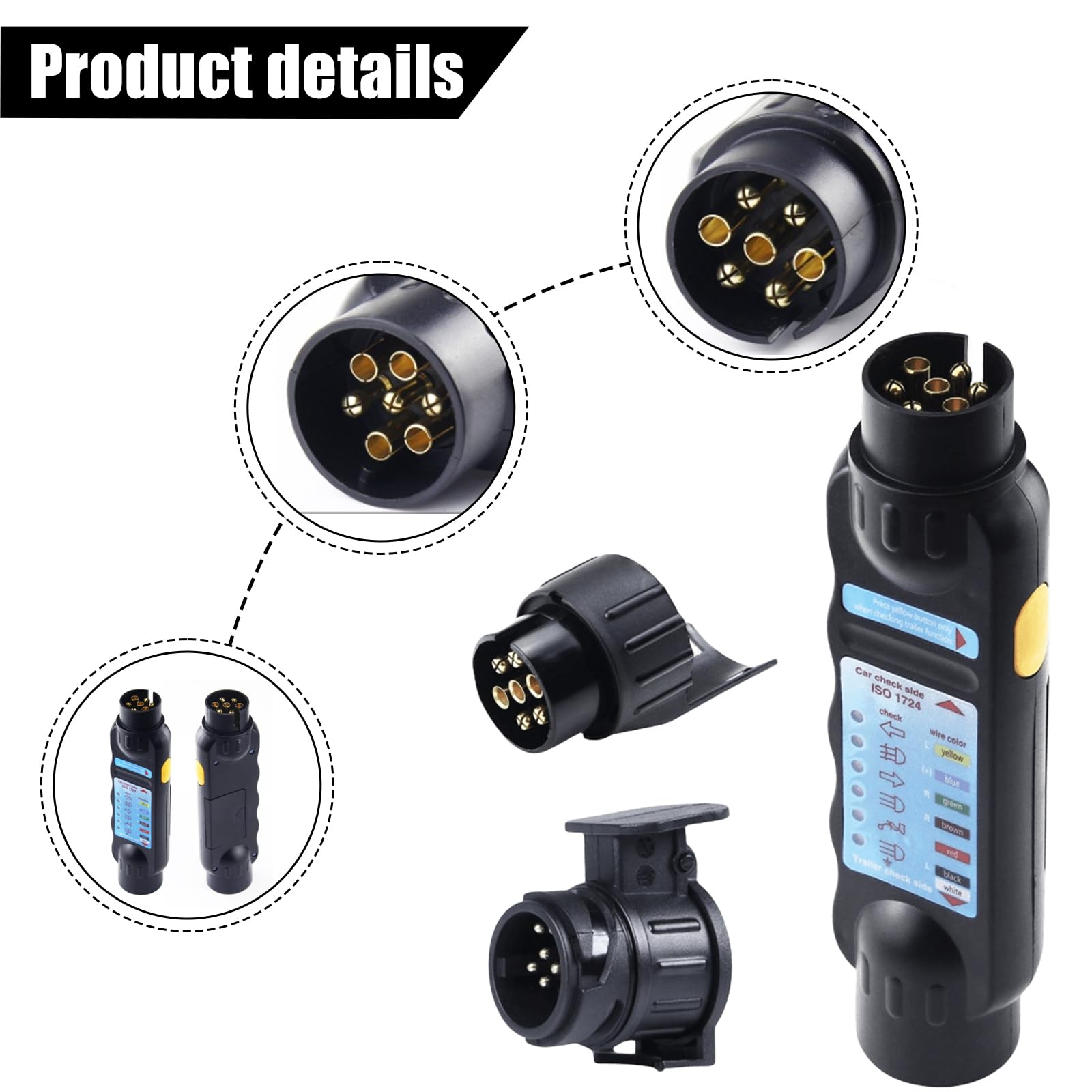 ProPlus Tester Per Spina Rimorchio 13 Poli – 12V, Verifica Rapida E Facile Del Collegamento Elettrico