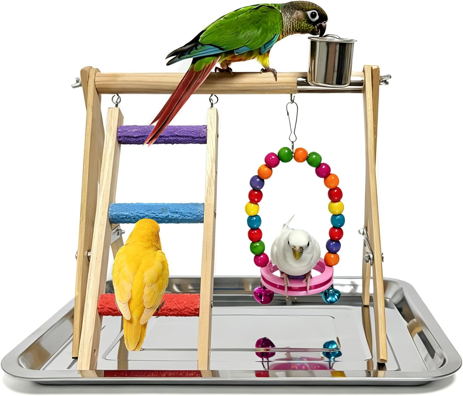 Open Parrot Stand, Parrot Play Perch, DIY Creative Mobile Climbing Frame, Multi-Functional Playpen, Pet Bird Supplies