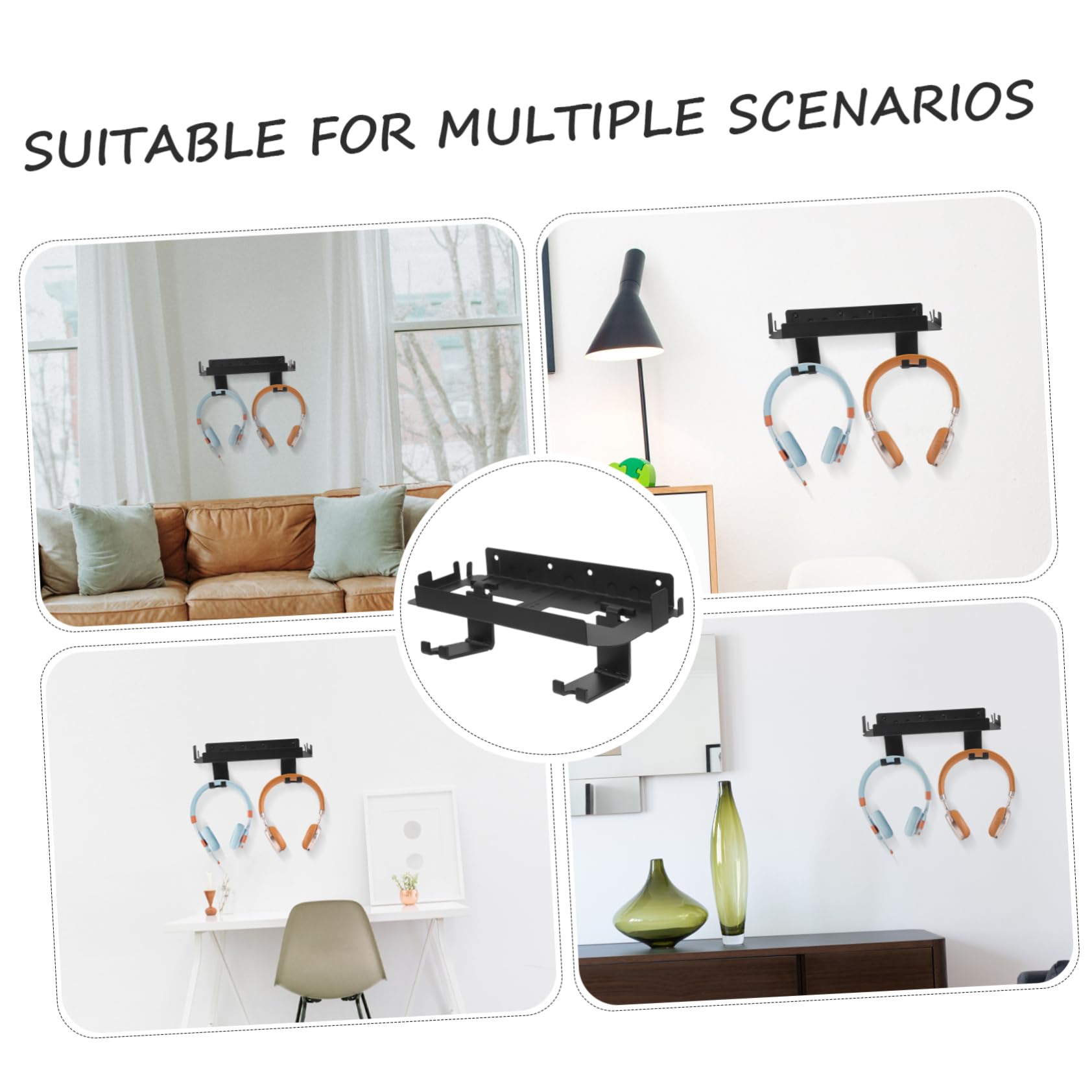 SEWACC Soporte de Pared para Controlador de Juego Negro Hierro Abs | Colgador Elegante, Solución de Almacenamiento Práctica, Mantiene Su Forma sin Deformarse