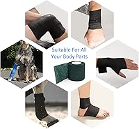 Vista 6 de 6 vendajes autoadhesivos de 2 x 5 yardas, transpirables, autoadherentes, vendajes cohesivos, cinta veterinaria para perros y gatos, cinta elástica