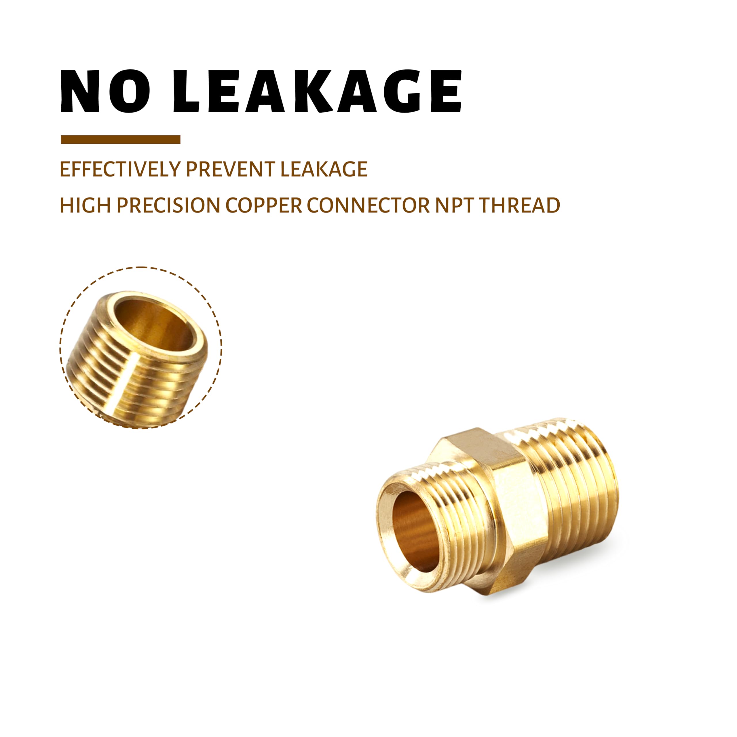 Mosiężny adapter do węża męskiego mosiężny wąż ogrodowy (5 szt.) (1,3 cm x 1,3 cm NPT)