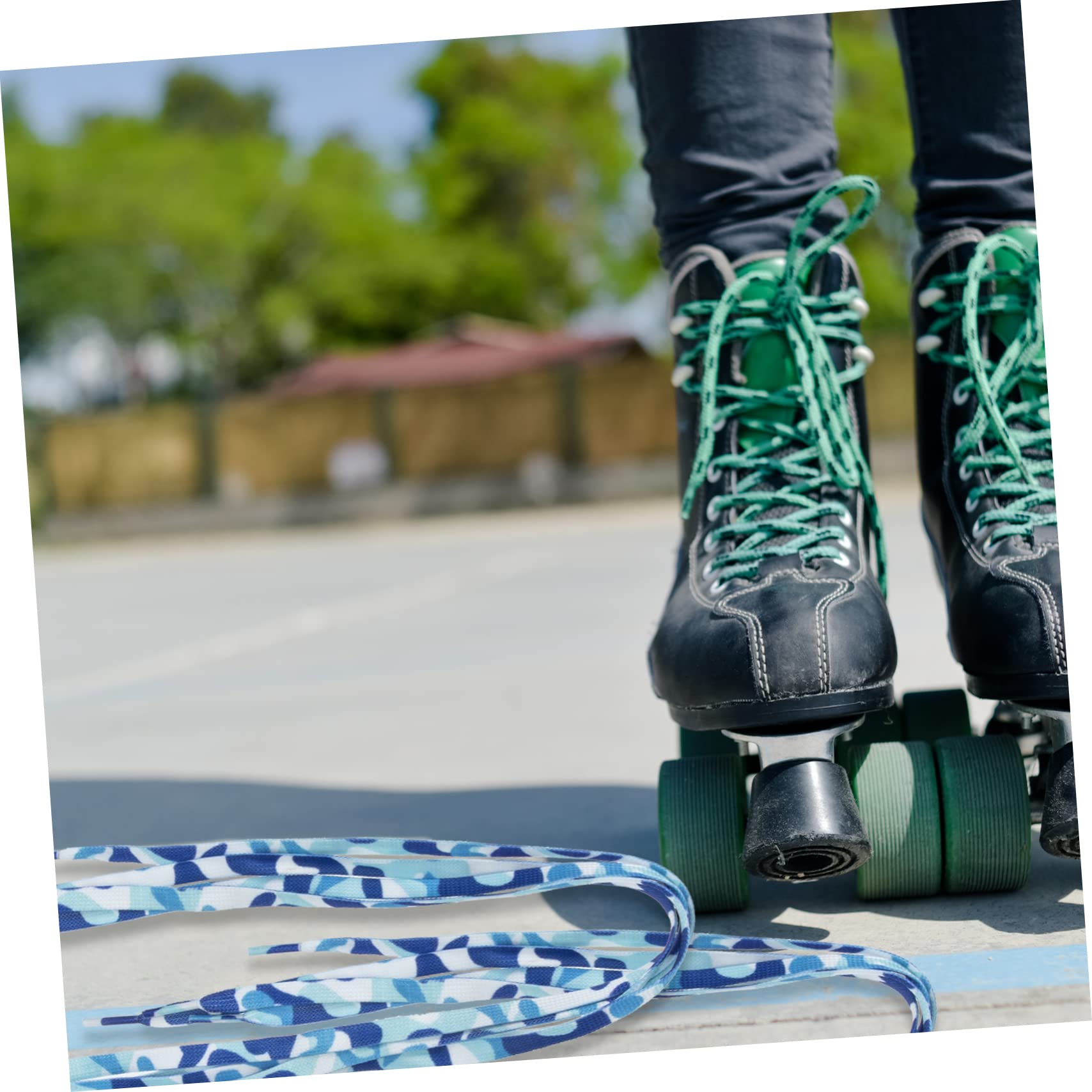 SHERCHPRY 2 pares de cordones para patines, botas de trabajo, zapatos, cordones anchos, cordones para tenis, cordones extra largos