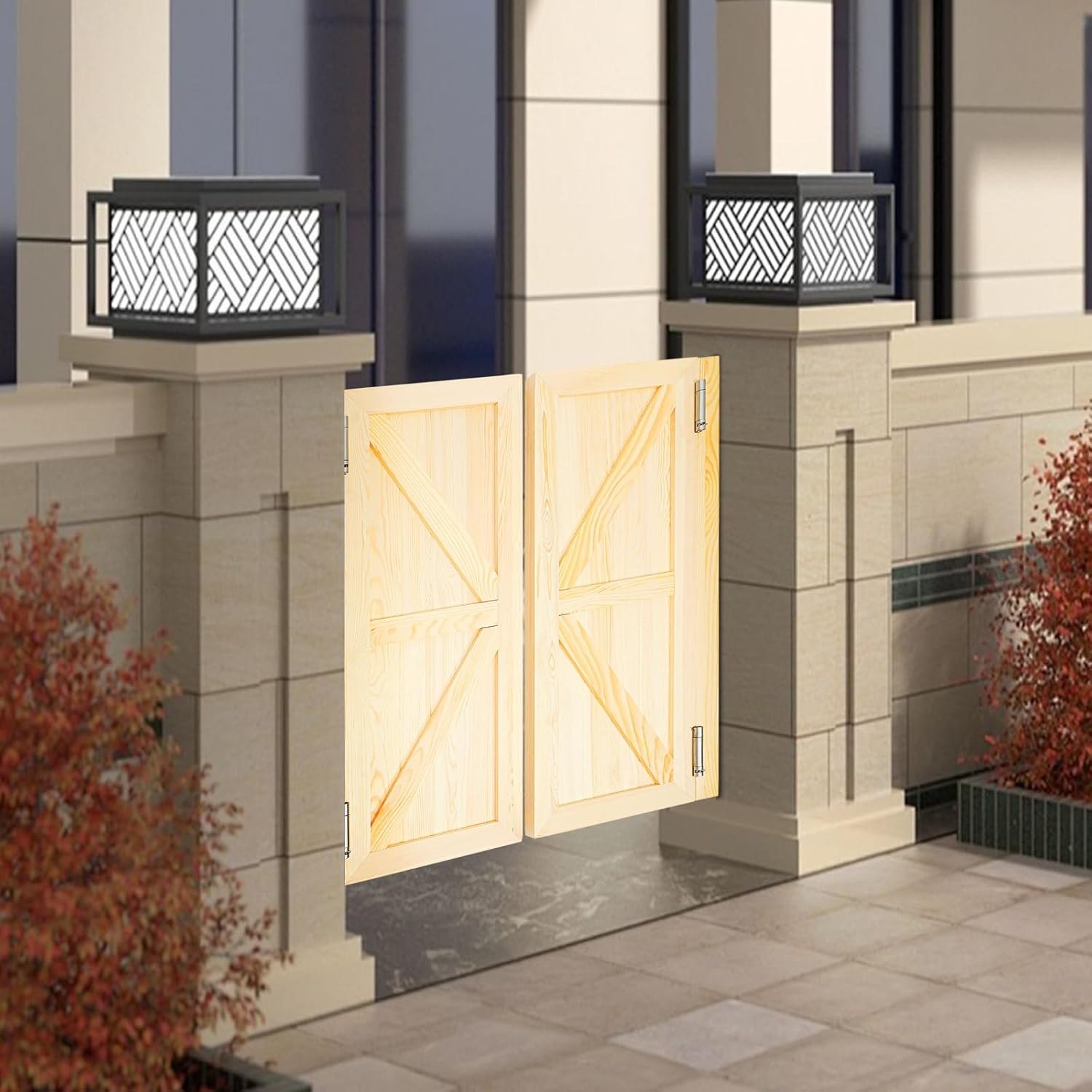 Revolving Doors, Salon Cafe Doors, self-Closing Swinging barn Doors, bar Porch Entrance Counter Indoor Swinging Doors-Wood Color