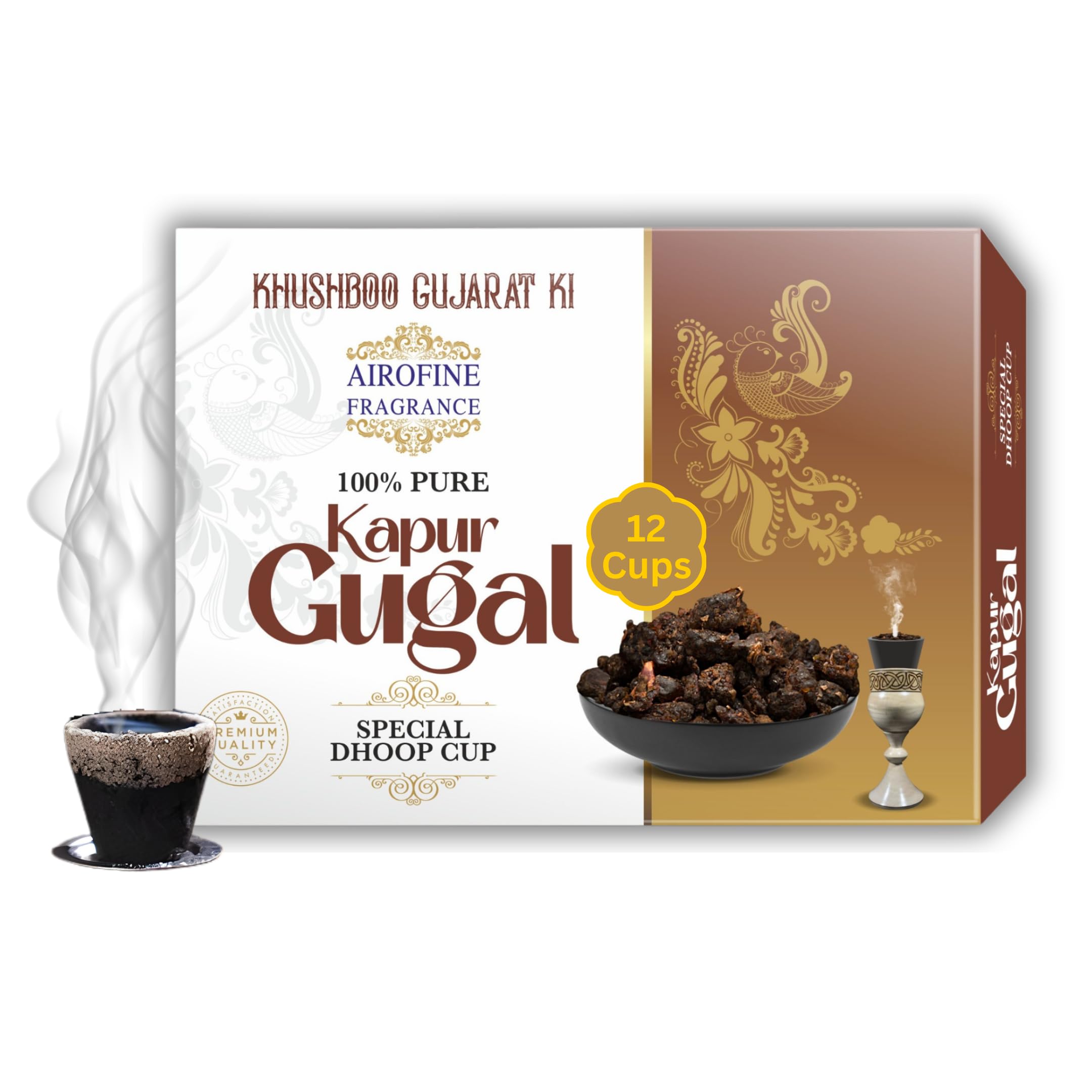 Kapur Gugal Sambrani Dhoop Cup | 100% Pure Guggal & Camphor | Eco-Friendly Premium Dhoop Cups for Pooja, Havans & Home Fragrance | Pack of 1-image-24