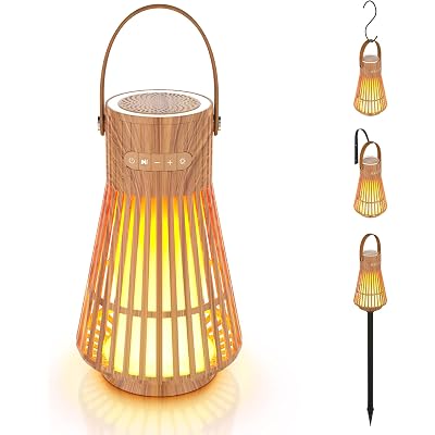 Blonbar Outdoor Bluetooth Speaker with Torch Atmosphere,Wireless Portable Speaker Lanterns,Portable Stereo Speaker with Wall Mount/Stake/Hook,Waterproof Wireless Speakers for Patio/Party/Camping