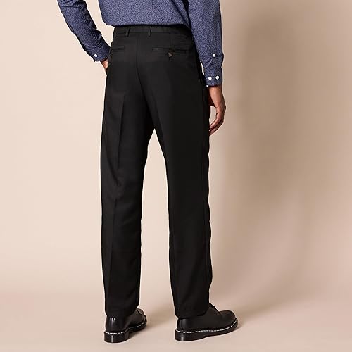 Miniatura 2 de Tienda Essentials - Pantalón de vestir para hombre con cintura expandible y plisado, corte clásico