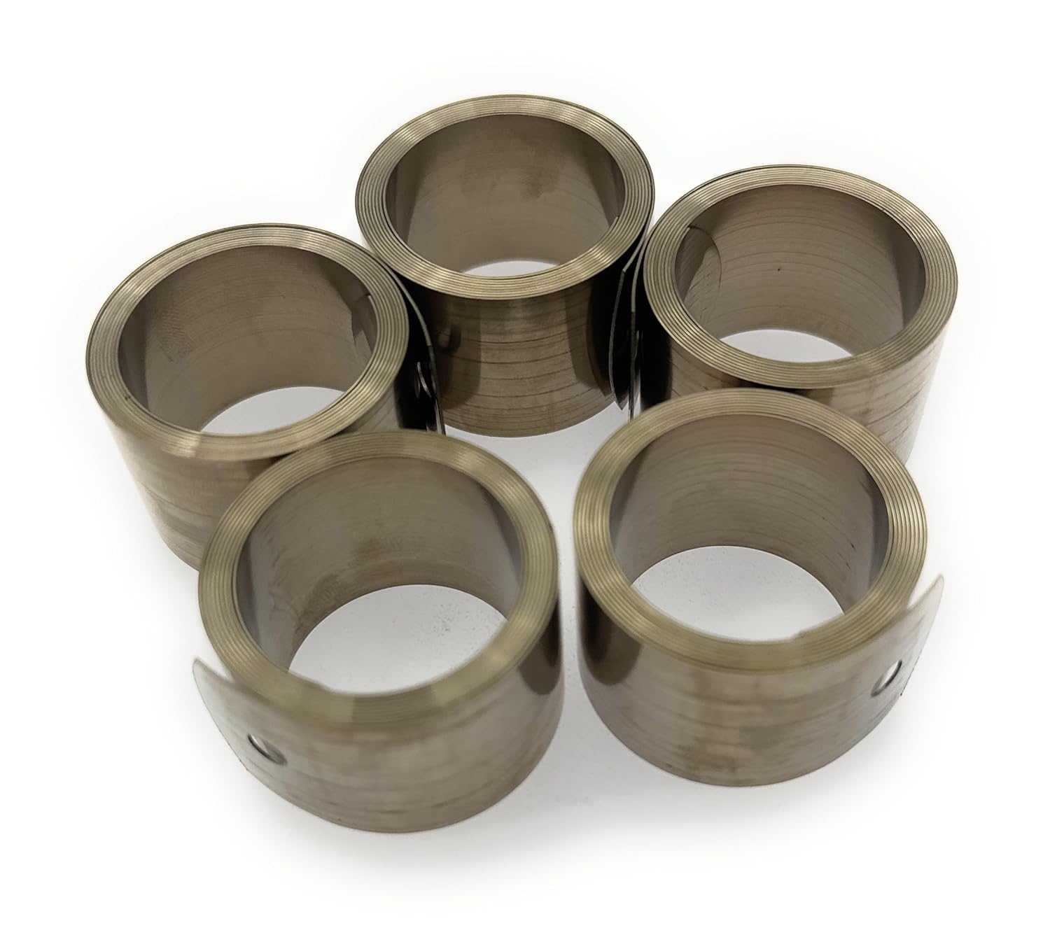 SUS301 Constant Force Spring，Load 10.6 lbs，ID 1.16",OD 1.4",Total Length 37.99",EXTANDED Length 30",Material Wideness 1",Material Thickness 0.0161",Pack of 5