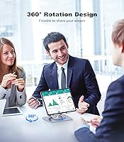 Vista 2 de Soporte para tableta, soporte giratorio para iPad con base giratoria de 360°, soporte ajustable para tableta para dibujar, compatible con iPad