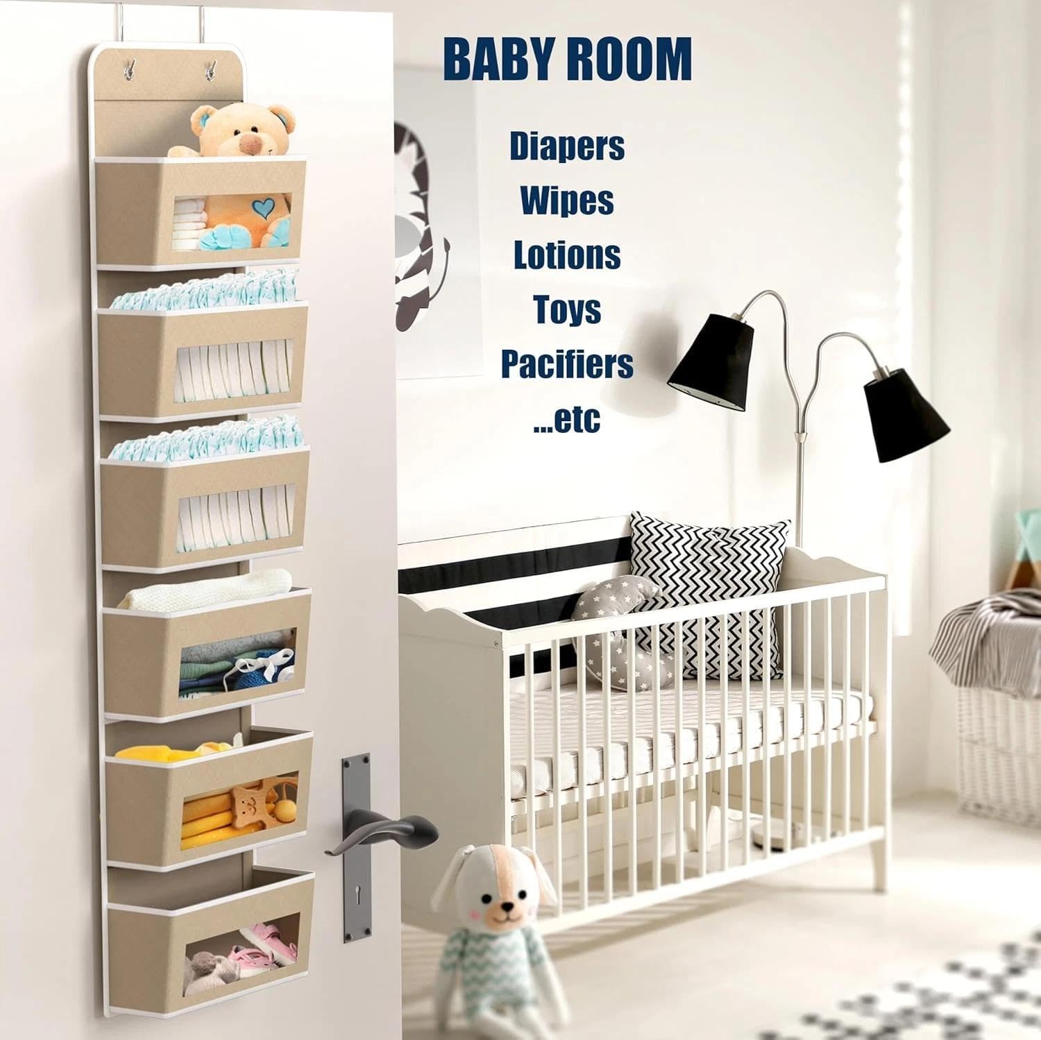 for 6 Clear Window Pocket Over Closet Door Storage Hanging