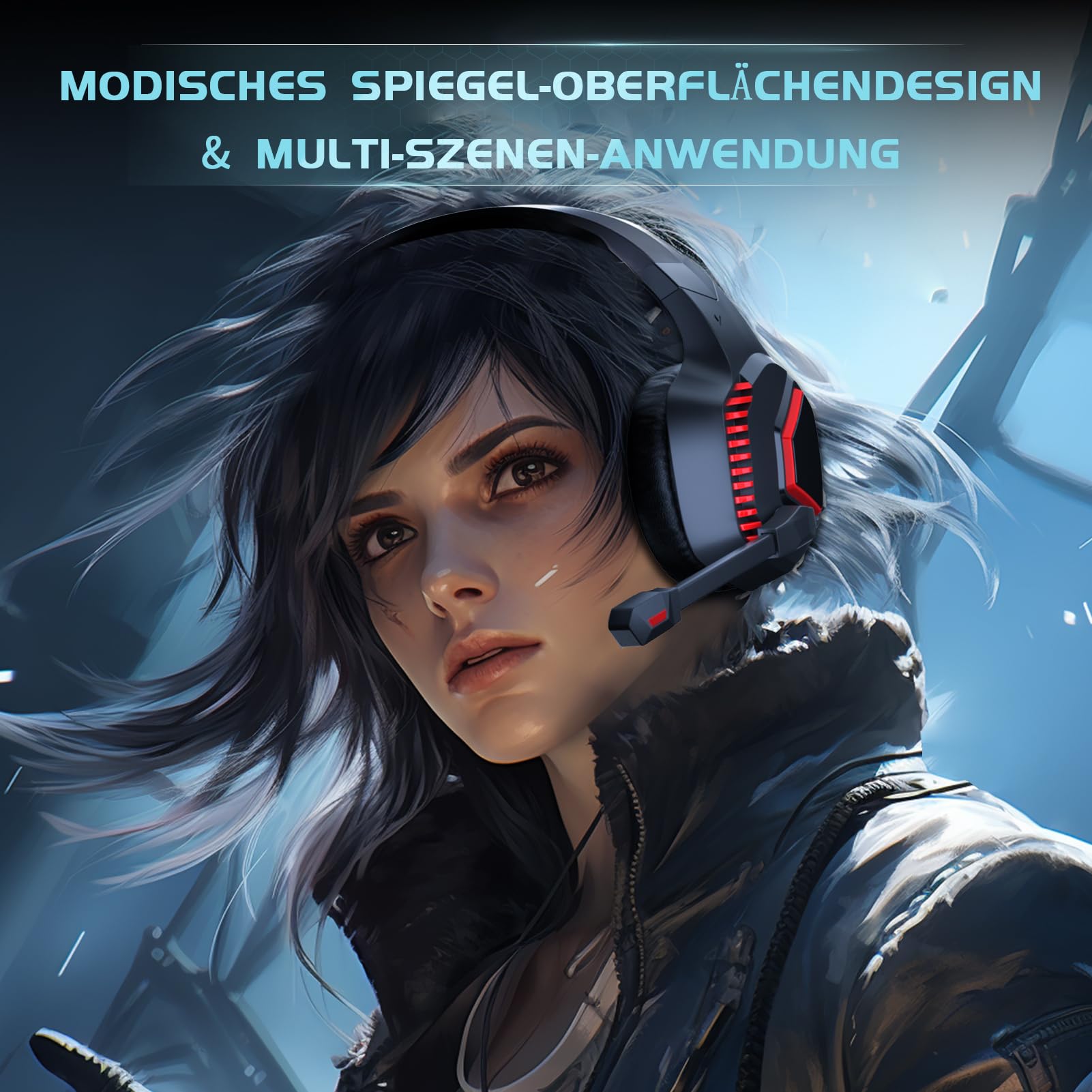 Bezprzewodowy zestaw słuchawkowy do gier, 2,4 GHz, bezprzewodowe słuchawki do PS5, PC, Switch, Mac, z redukcją szumów z mikrofonem, zestaw słuchawkowy Bluetooth z kablem 3,5 mm do Xbox