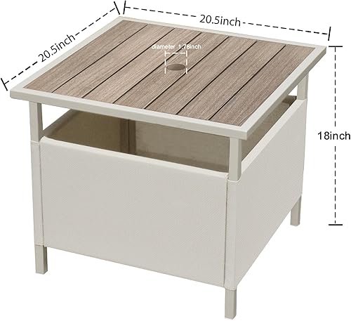 Miniatura 115 de LZRS Mesa auxiliar para exteriores, mesa auxiliar ovalada Adirondack doble con almacenamiento de 2 niveles, mesas auxiliares de HDPE para patio