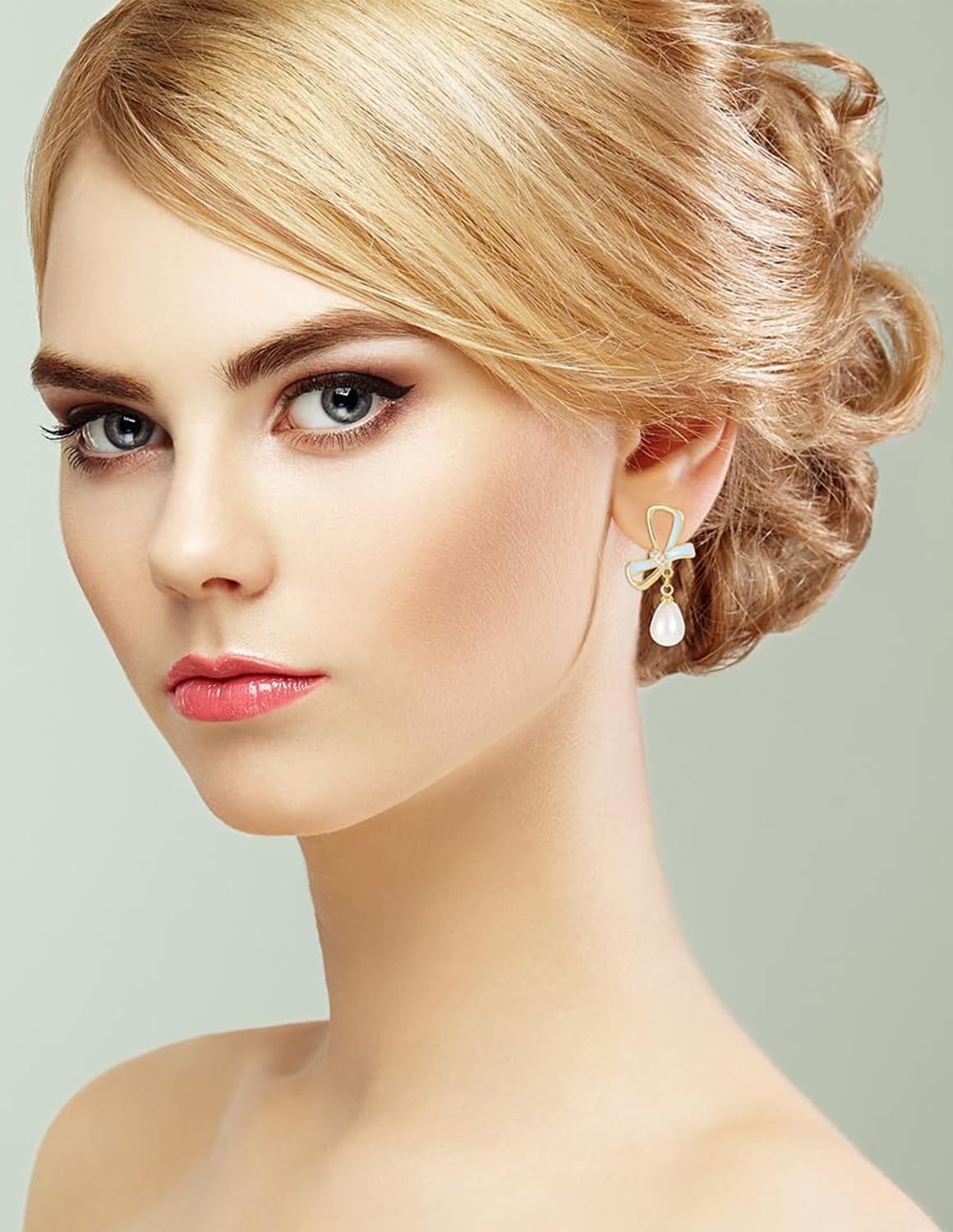 14K Gold Plated Pearl Dangle Earrings for Women Jewelry - Image 2