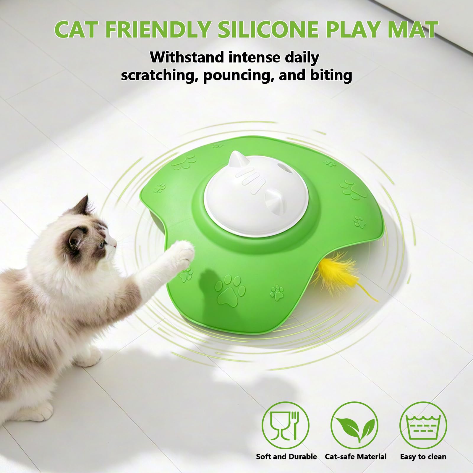 Hide and Seek Katzenspielzeug, Automatische Leckerli-Belohnung, Interaktives Katzenspielzeug für Indoor-Katzen, Motion Touch Aktiviertes Elektronisches Katzenspielzeug, Silikon Wiederaufladbare