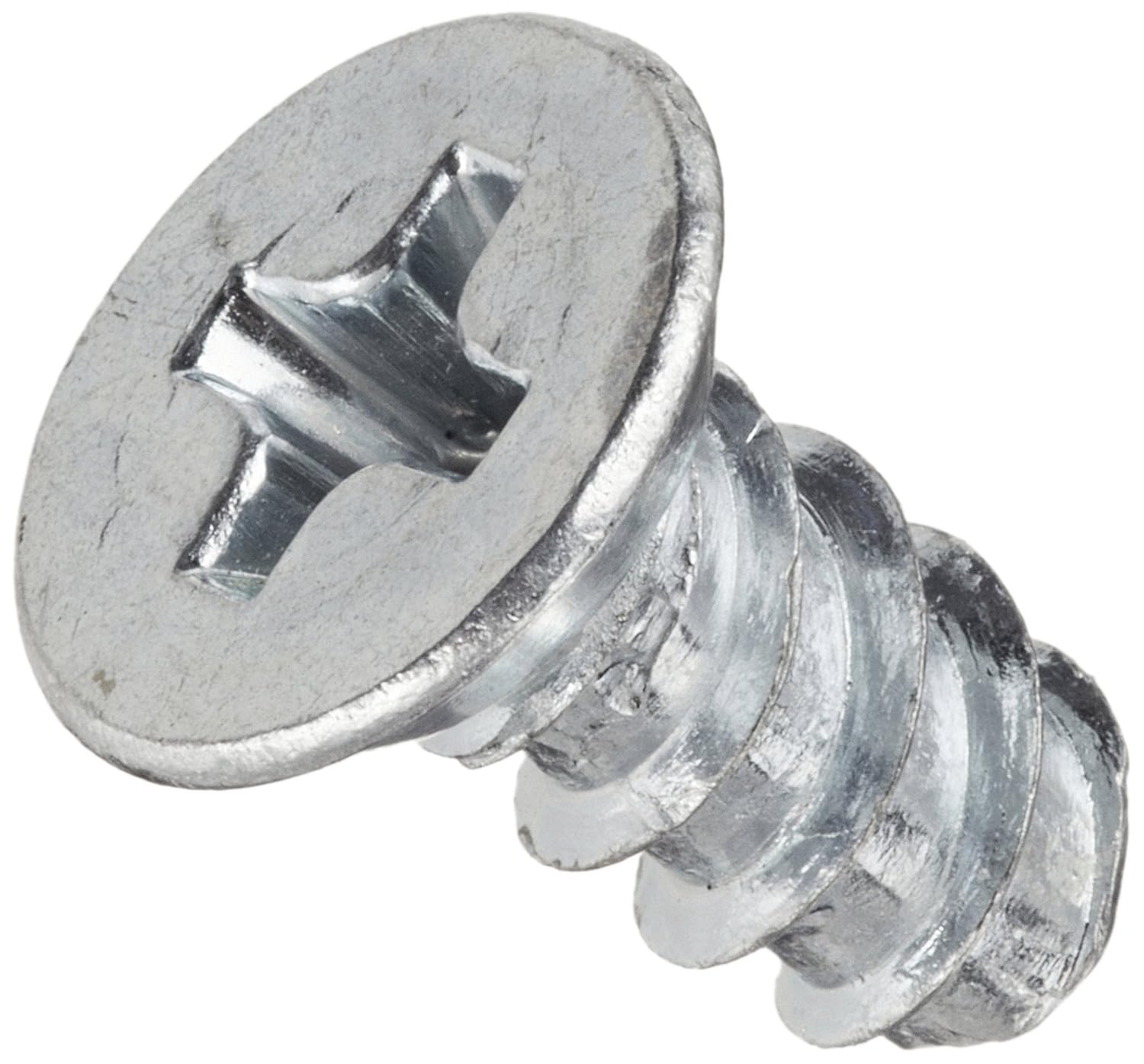 Small Parts 0806LPU Steel Thread Rolling Screw for Plastic, Zinc Plated, 82 Degree Flat Undercut Head, Phillips Drive, #8-16 Thread Size, 3/8" Length (Pack of 100)