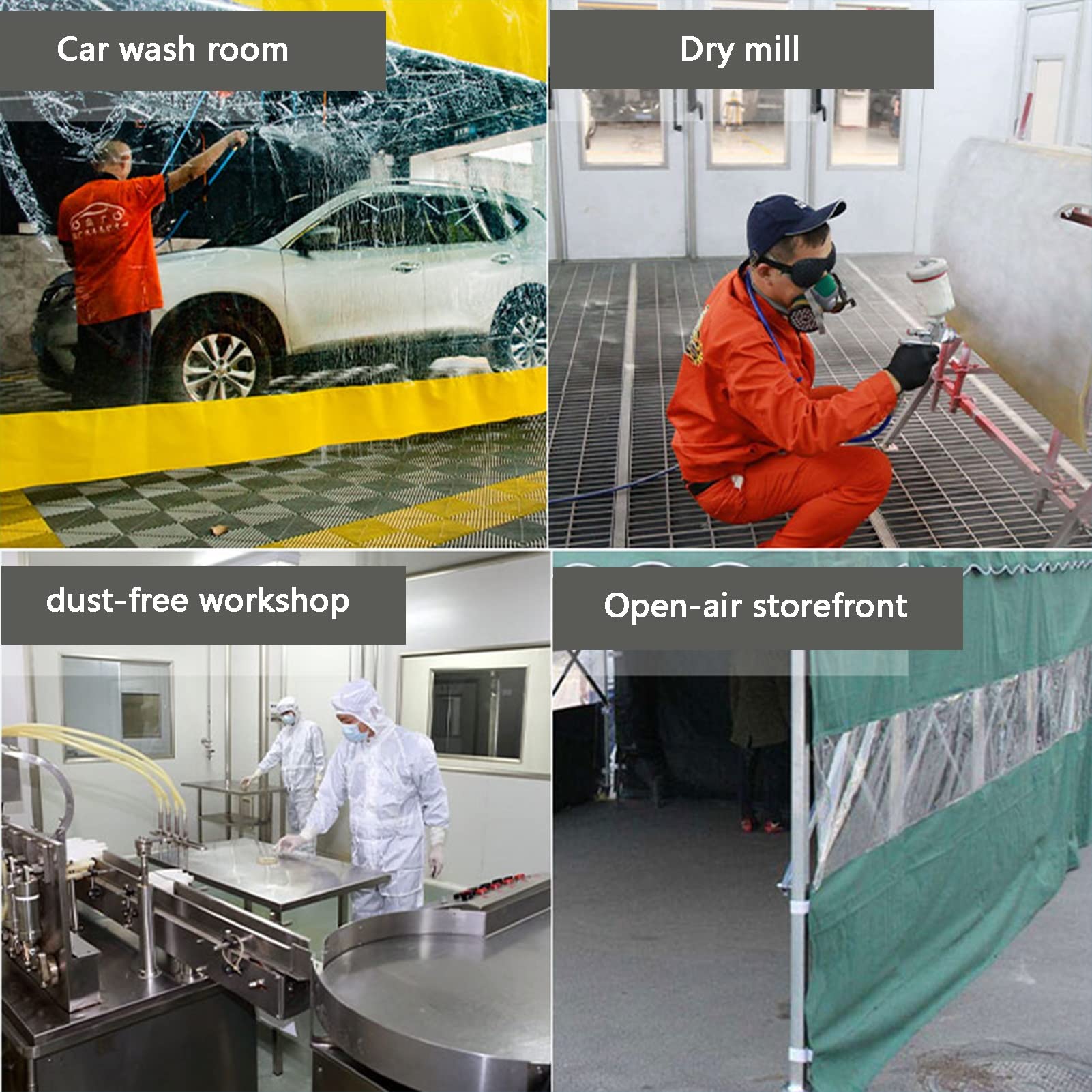 Telone trasparente impermeabile per officine e negozi di bellezza, copertura in plastica (3,2 x 2,6 m) protezione esterna durevole per le aziende automobilistiche