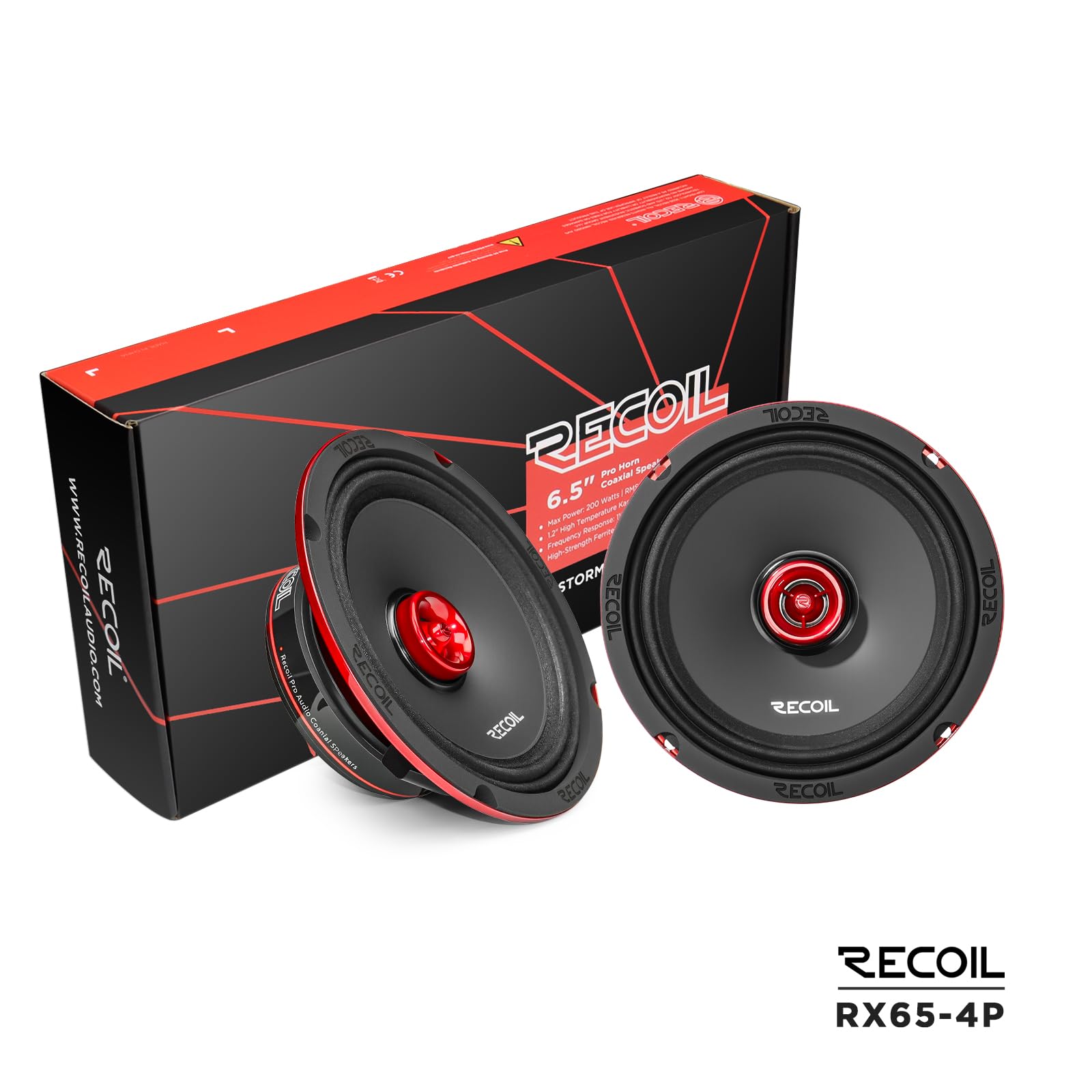 Amazon.com: RECOIL RX65-4P 6.5 Coaxial Car Speakers with Horn