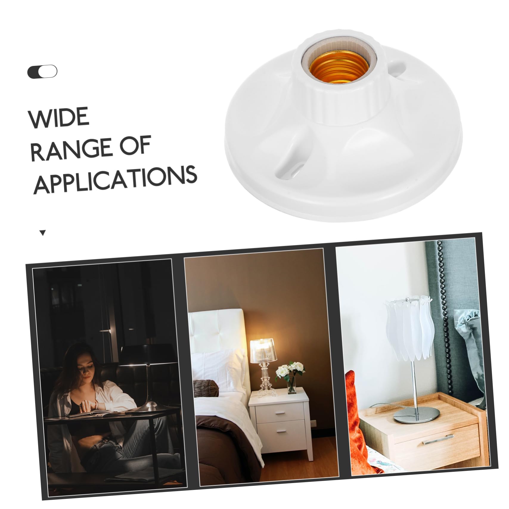 Lot de 24 Douilles de Rechange E27, Socle pour Lampe Blanc en Pp et Cuivre-céramique, Conception Épaissie, Sûre et Fiable pour Applications Commerciales et Décoratives