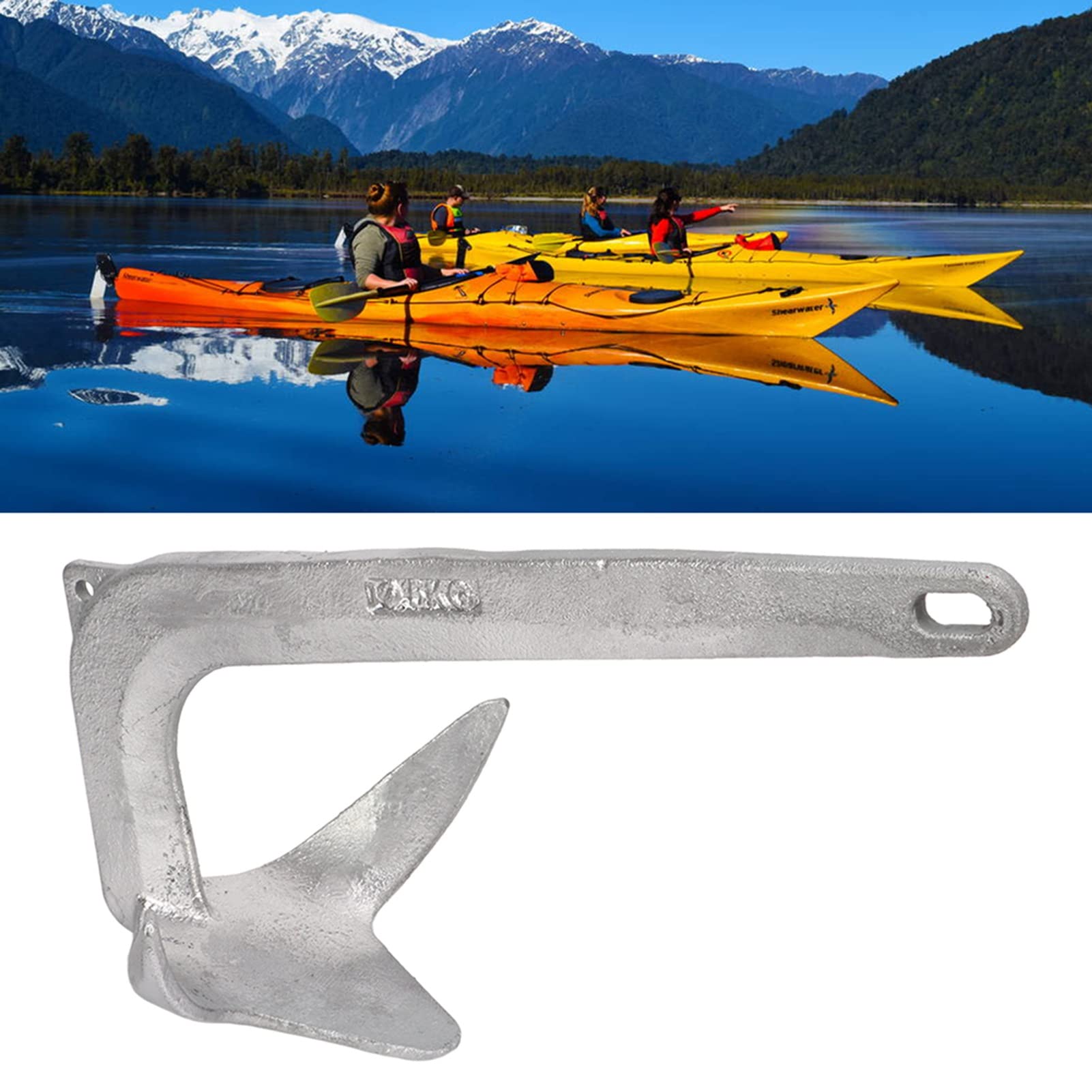 Ancre de Bateau de Style Bruce, Ancre de Griffe de Bateau en Forme de Charrue à Haute Force de Maintien pour Kayak de Yacht Marin