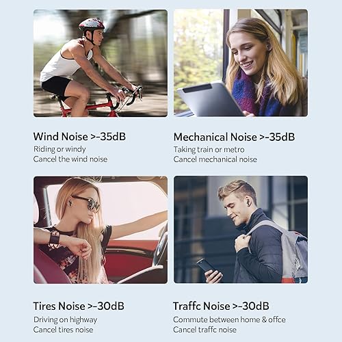 Miniatura 7 de DACOM Auriculares Bluetooth verdaderamente inalámbricos mini estuche de carga con cancelación de ruido auriculares inalámbricos de 40 horas de