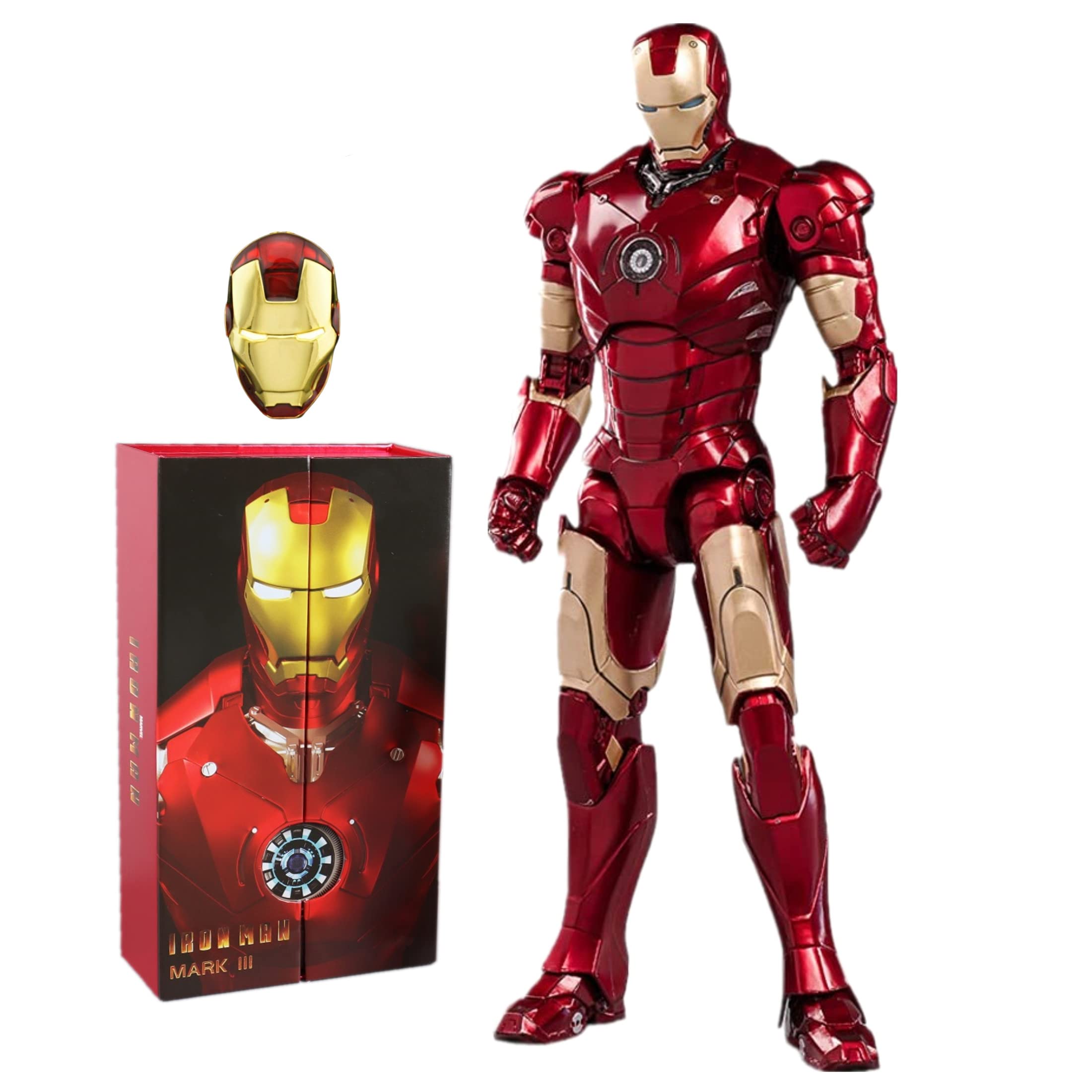 LonullyMege MK3 Ironman Action Figure-7 Inch Deluxe Painting Exquisite Collection Mark Model Gift (MK III)