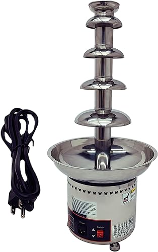 Máquina de fuente de chocolate para fiesta, 5 niveles, acero inoxidable, fuente de chocolate caliente, fuente de cascada, fuente de fondue de