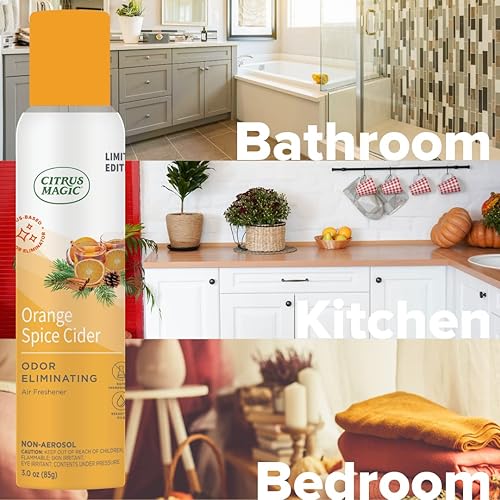 Miniatura 7 de Citrus Magic Spray ambientador natural eliminador de olores de edición limitada, sidra de especias de naranja, 3 onzas, paquete de 3