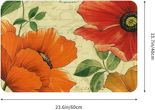 Miniatura 3 de Tapete retro para puerta de interior, microfibra absorbente, lavable, tapete para puerta de piso para entrada y baño, 16 x 24 pulgadas