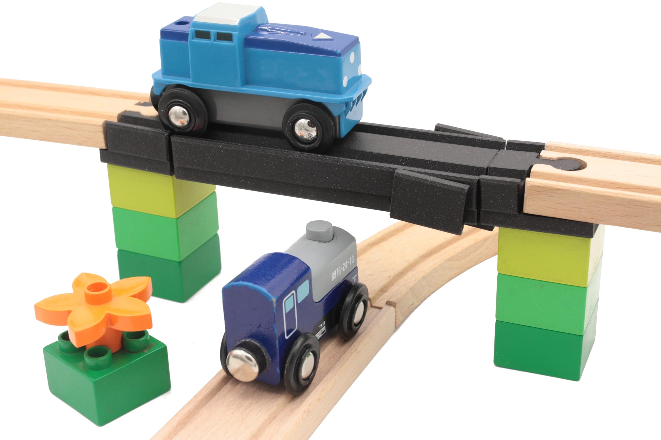 Locorico - Accident Bridge for Wooden Train Brio Lillabo Hape Compatible, Black, 4 cm x 4 cm x 1.8 cm - Image 2