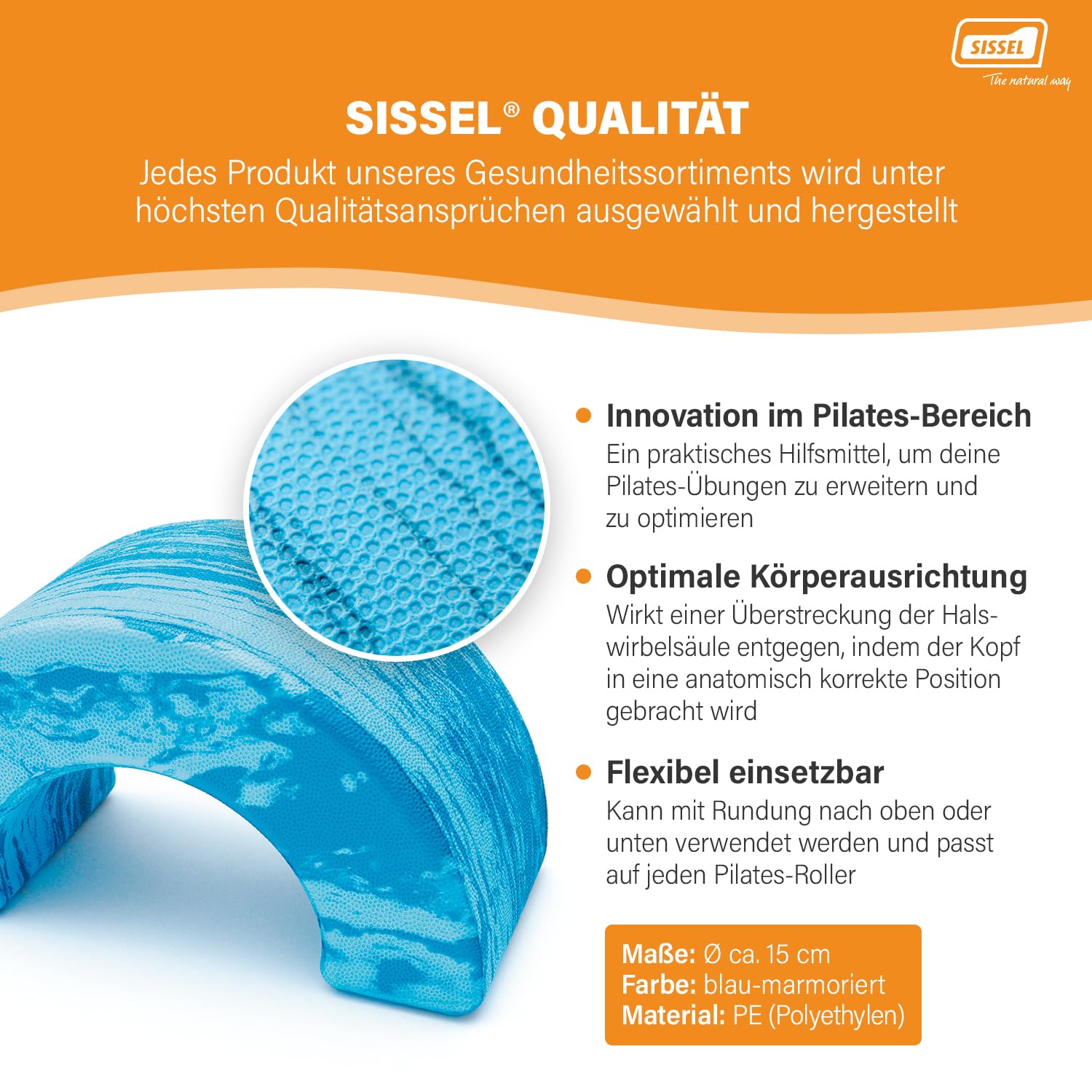 SISSEL Pilates Roller Head Align Dynamic | Foam Roller für optimale Körperausrichtung aus Soft-EVA | Ergonomisches Pilates Zubehör Nacken & Haltung | Flexible Yoga Rolle für effektives Training