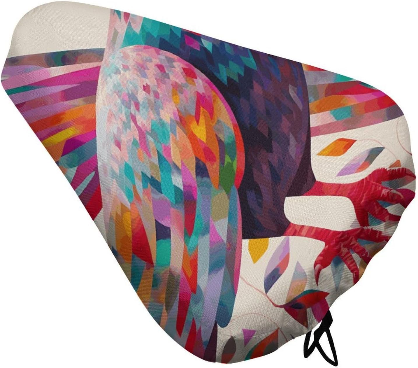 Waterproof Bike Seat Cover with Drawstring -Colorful Pigeon Universal Exercise Bike Seat Cushion for Men & Women, Comfortable Non-Slip Bicycle Saddle Cover for Road/Mountain Bikes