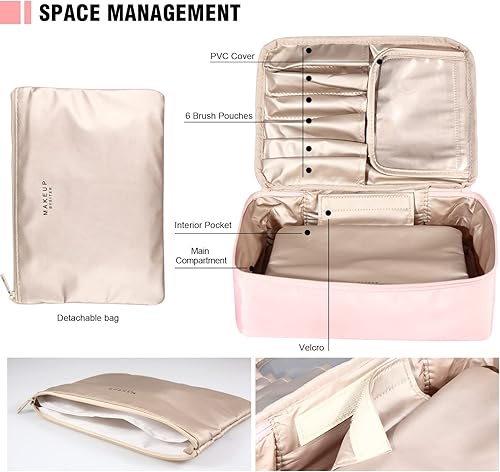 Miniatura 3 de Bolsa de maquillaje de viaje para mujer, bolsa de cosméticos portátil y bonita, bolsa de maquillaje para brochas de maquillaje, bolsa de cosméticos,