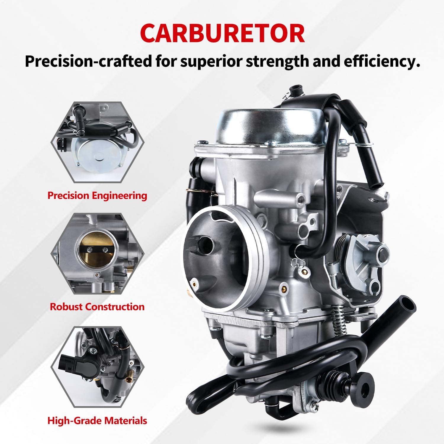 Carburetor For Honda Foreman Rubicon 500 TRX500FA TRX500FPA TRX500FGA 2001-2014，Carb Repalces OEM # 16100-HN2-013 16100-HN2-305 16100-HN2-A22 16100-HN2-A2 16100-HN2-A24
