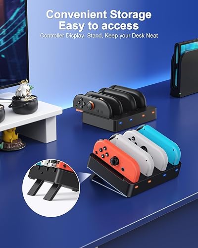 Miniatura 4 de Controller Charger for Nintendo Switch 2 2025 and Switch 1, Horizontal Charging Dock Station for Joy con and for Joycon 2 Accessories with Foldable